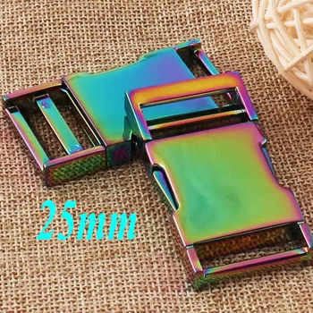  2-10 arco-íris Mochila Fivela de Liberação de 25mm de Metal Artesanato Caso Fechos de Bolsas Cintos de Bloqueios de Pacotes de Pulseira Colar Inserir Fivelas Clip 1
