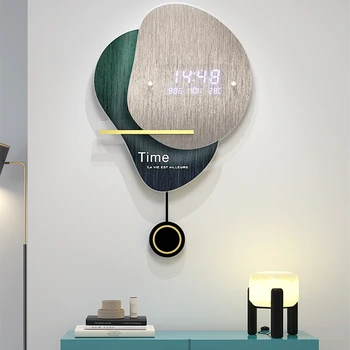  Moda criativa relógio decoração de parede eletrônico relógio de parede sala de estar, casa de parede moderna da luz de luxo relógio