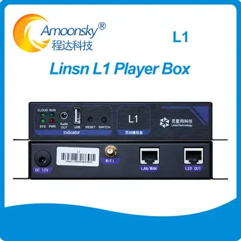  vídeo de led de controlo de caixa de linsn L1 assíncrona suporte ao jogador WIFI LAN USB assíncrono jogar para a propaganda da cor completa de tela