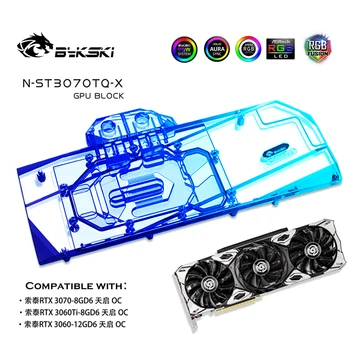  Bykski GPU Bloco Para Zotac RTX3070-8GD6 Detecção de OC, Placa de Vídeo VGA com Cooler, RGB 5V / 12V de Sincronização, N-ST3070TQ-X gpu de bloqueio de água