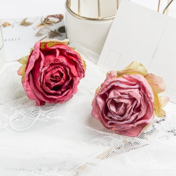  100Pcs de Alta Qualidade Flores Artificiais Casamento de Ano Novo Decoração Home Acessórios Diy de Natal Flores Parede Coroa de Rosas de Seda