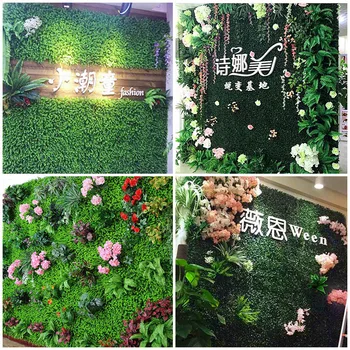  plantas artificiais verde do painel de parede do gramado tapete de parede de embelezamento decoração de família, casamento ao ar livre fundo lawn40*60cm